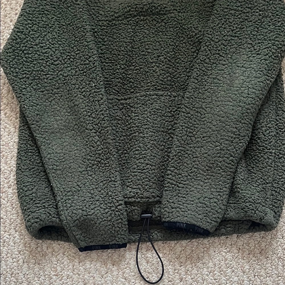 Victoria's Secret PINK Green Sherpa Pullover - Picture 2 of 4